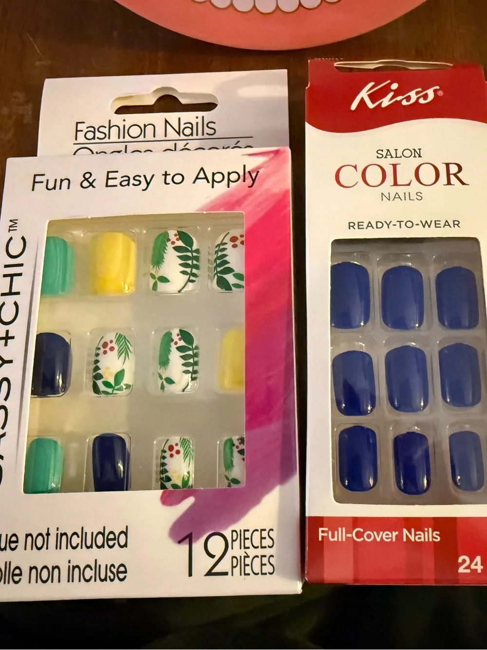 Blue and tropical press on nails